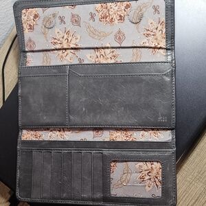 HOBO Charcoal Wallet with Orange Accents